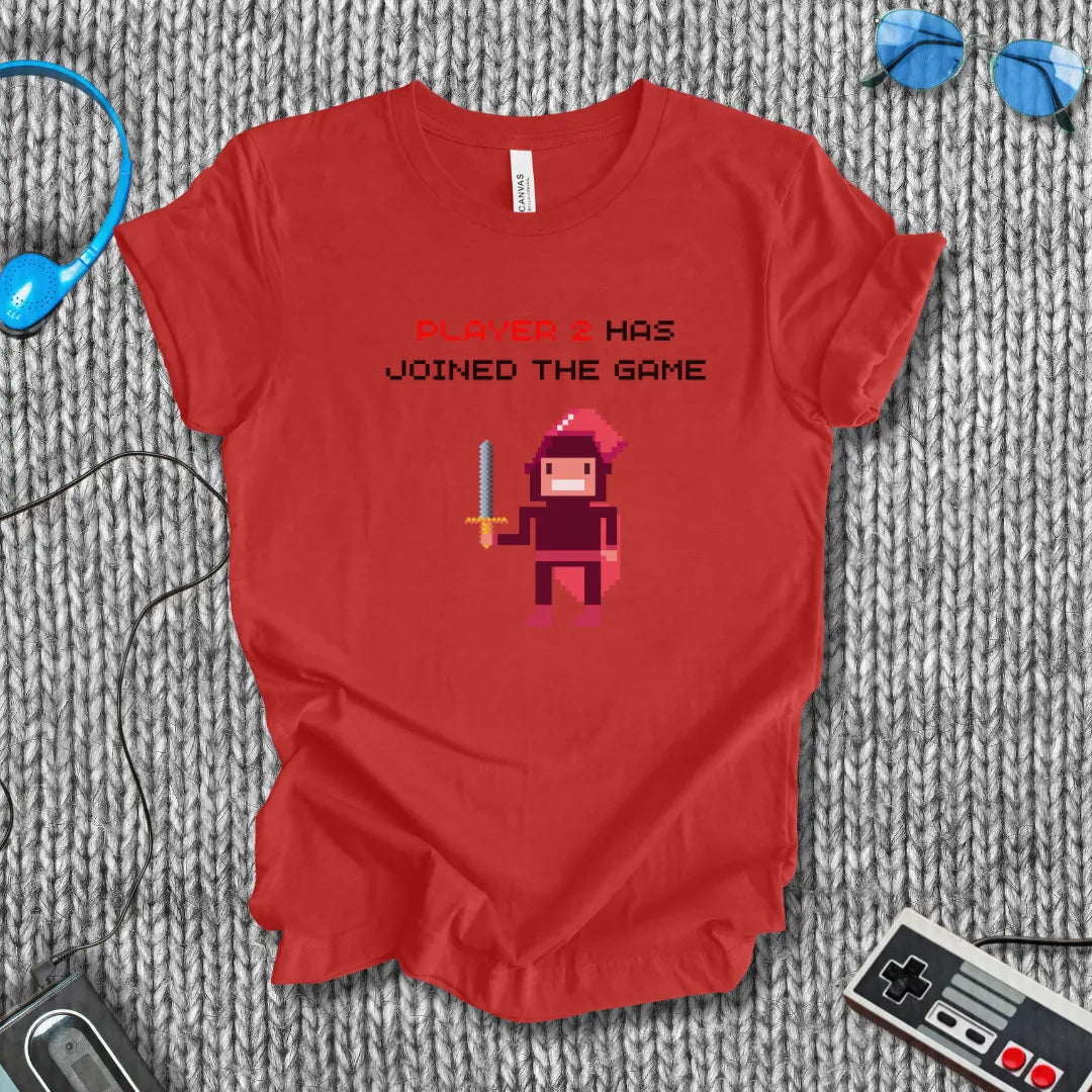 Player 2 Has Joined the Game – Retro Pixel Knight T-Shirt Bella+Canvas