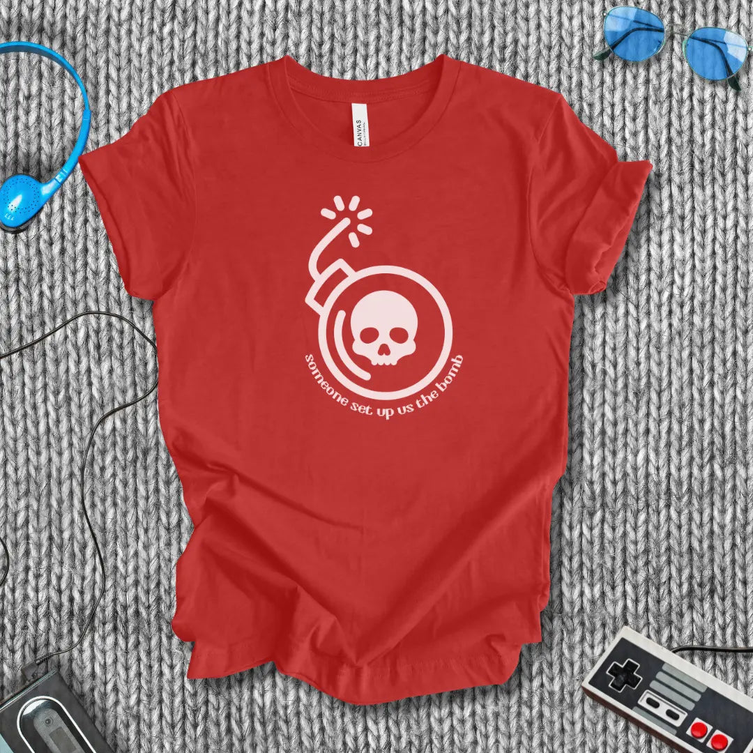 Someone Set Up Us the Bomb – Retro Meme Gaming T-Shirt Bella+Canvas