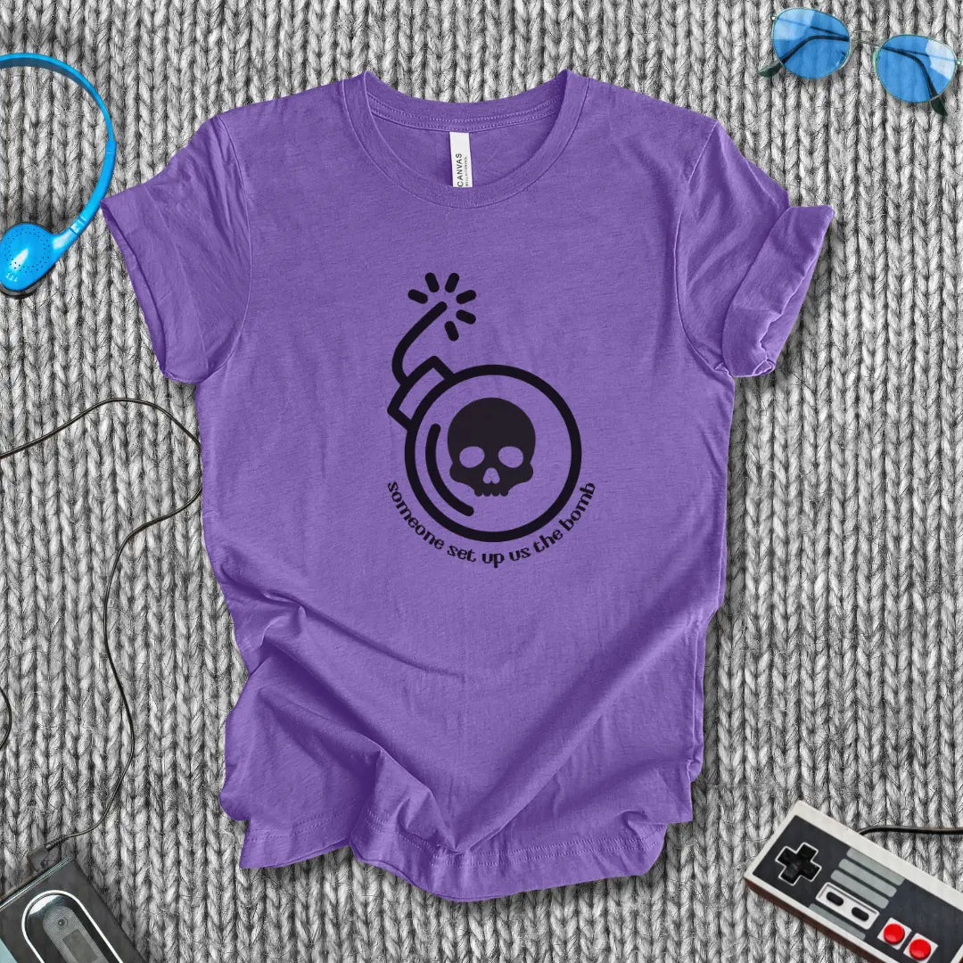 Someone Set Up Us the Bomb – Retro Meme Gaming T-Shirt Bella+Canvas