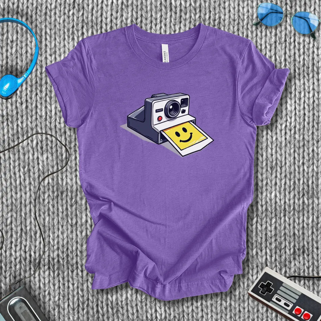 Smile Polaroid Camera T-Shirt Bella+Canvas