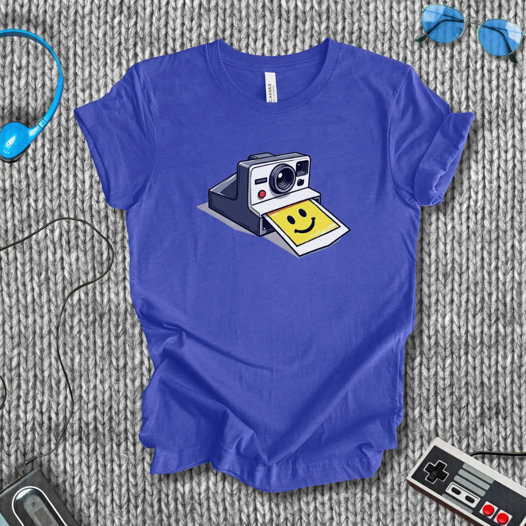 Smile Polaroid Camera T-Shirt Bella+Canvas