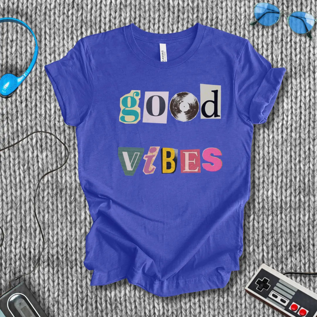 Good Vibes T-Shirt with Vinyl Record Bella+Canvas
