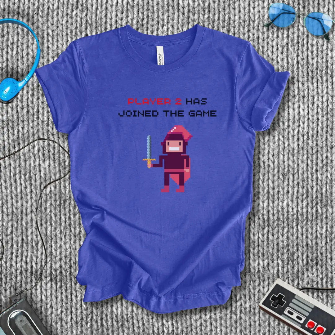Player 2 Has Joined the Game – Retro Pixel Knight T-Shirt Bella+Canvas