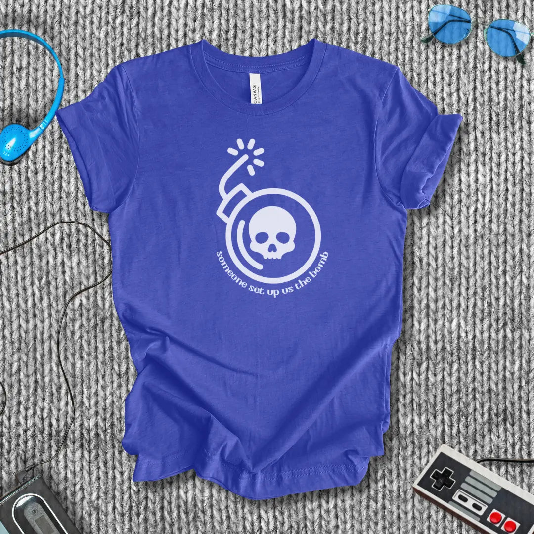 Someone Set Up Us the Bomb – Retro Meme Gaming T-Shirt Bella+Canvas