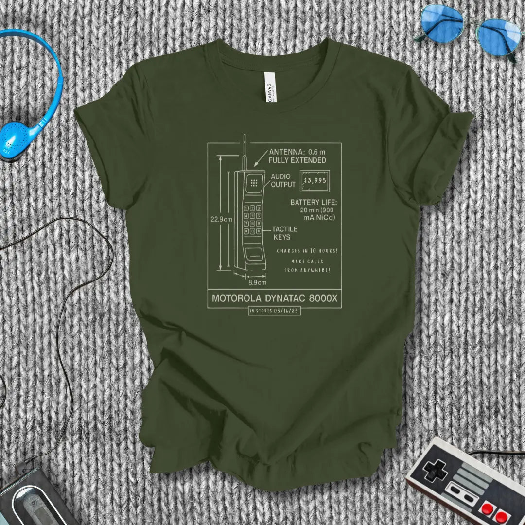 Brick Phone Schematic T-Shirt Bella+Canvas
