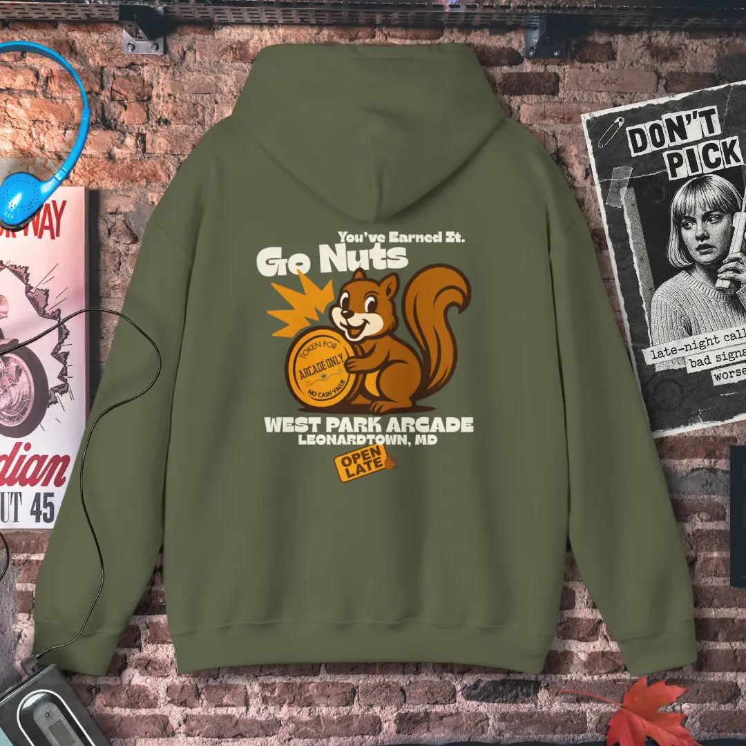 Go Nuts Arcade Hoodie Printify