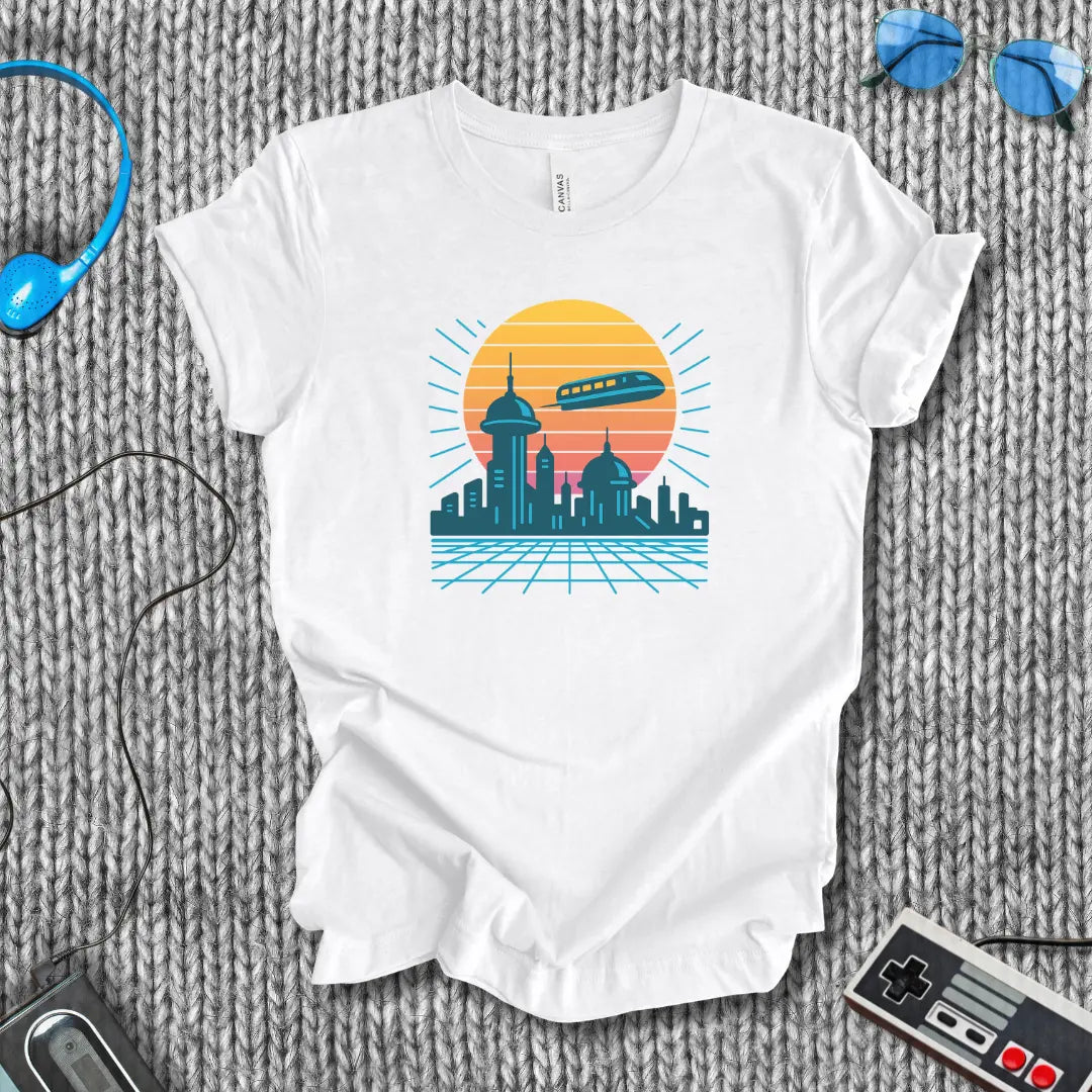 Skyline Circuit: Retro-Futurist T-Shirt Bella+Canvas