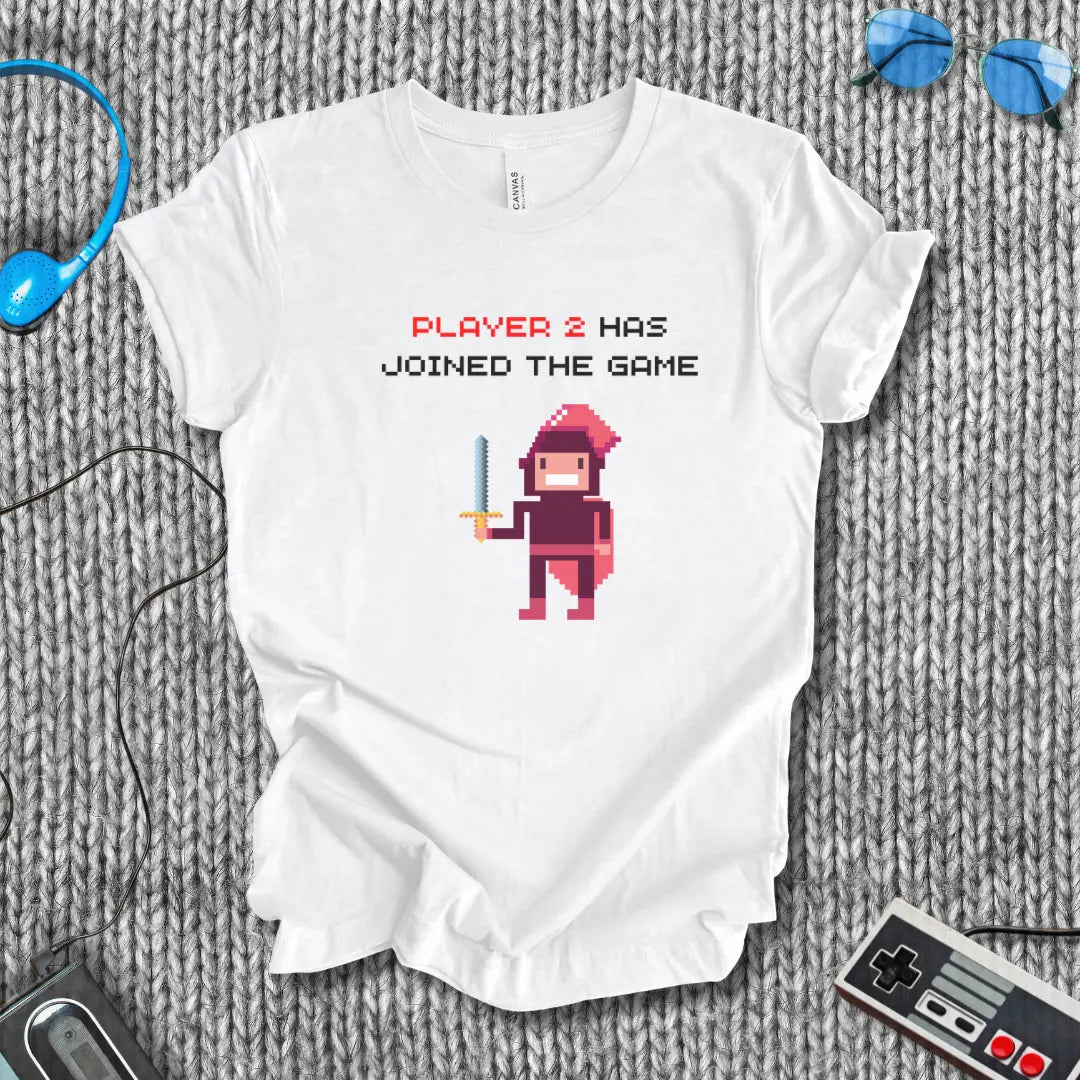 Player 2 Has Joined the Game – Retro Pixel Knight T-Shirt Bella+Canvas