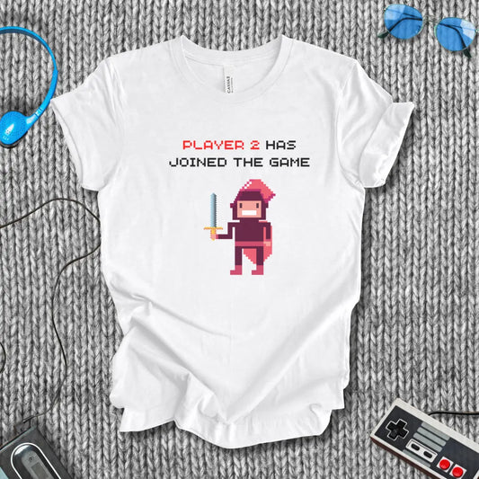 Player 2 Has Joined the Game – Retro Pixel Knight T-Shirt Bella+Canvas