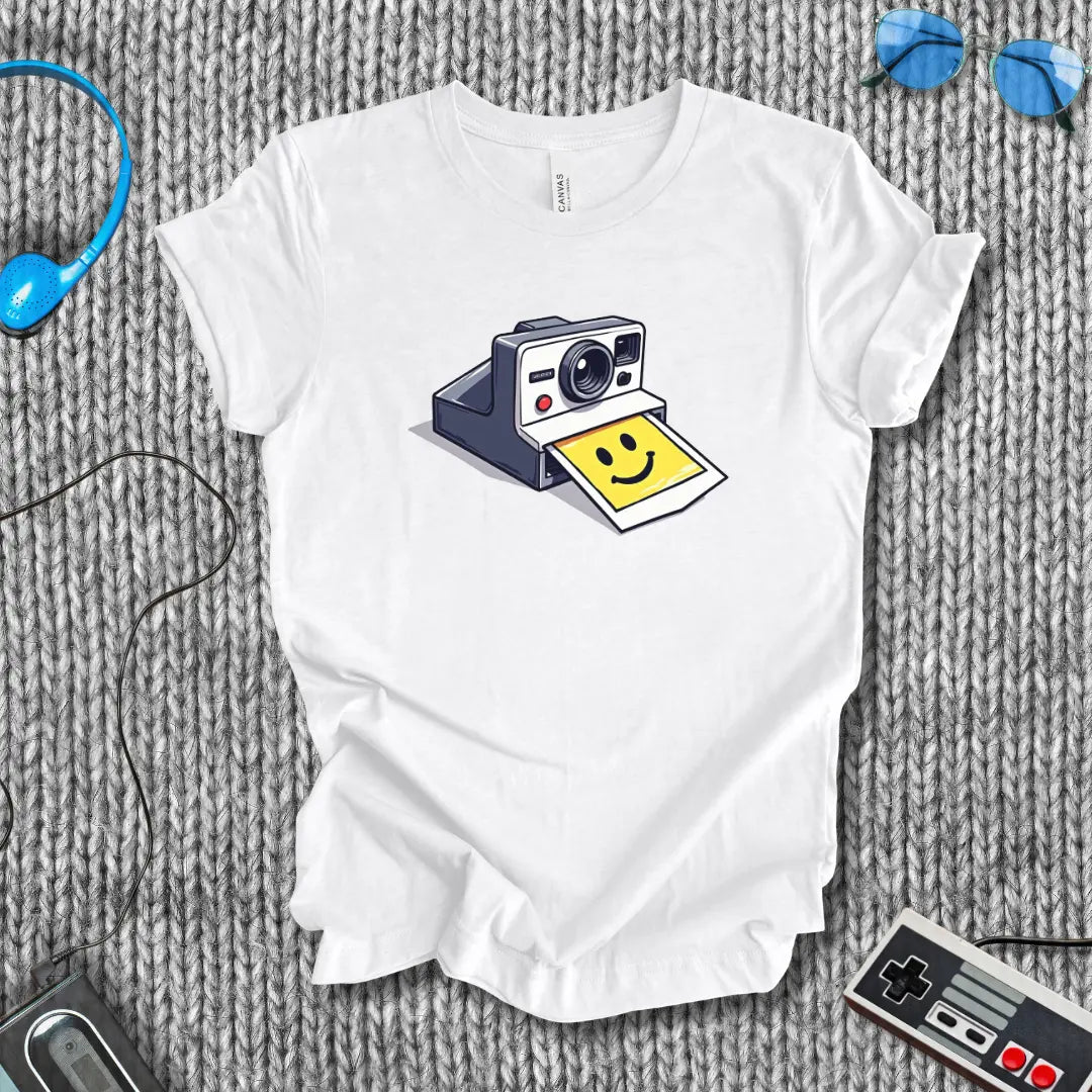 Smile Polaroid Camera T-Shirt Bella+Canvas