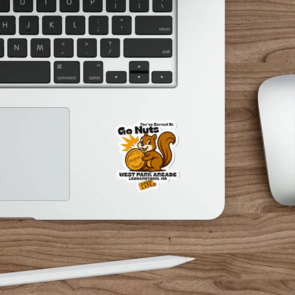 Go Nuts Arcade Die-Cut Sticker Printify