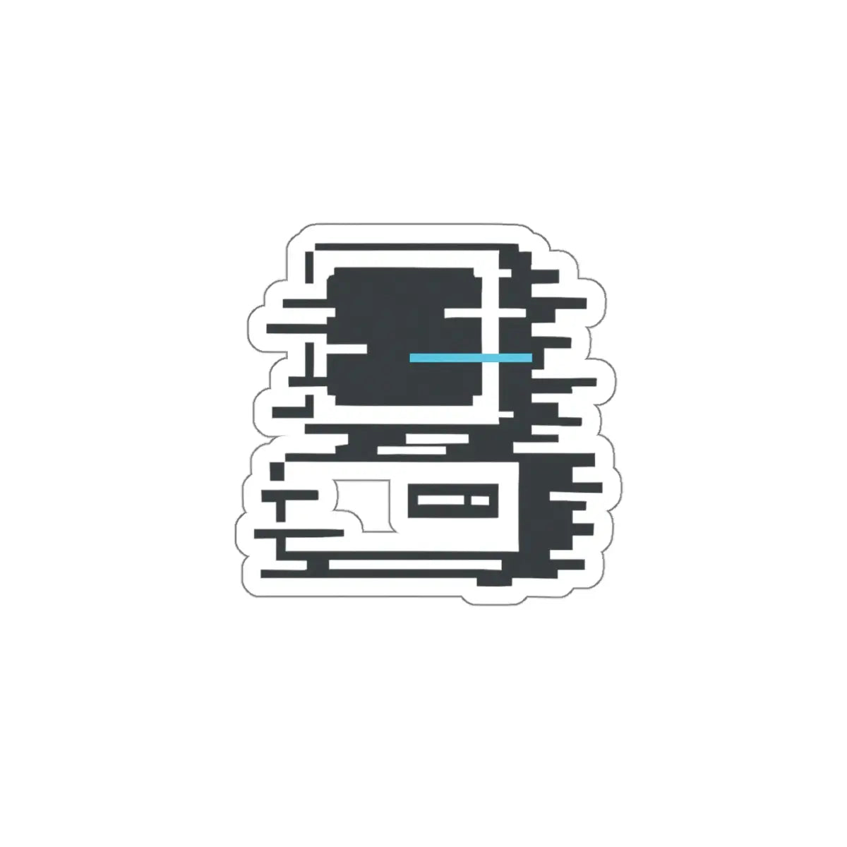 Glitchy PC Die-Cut Sticker Printify