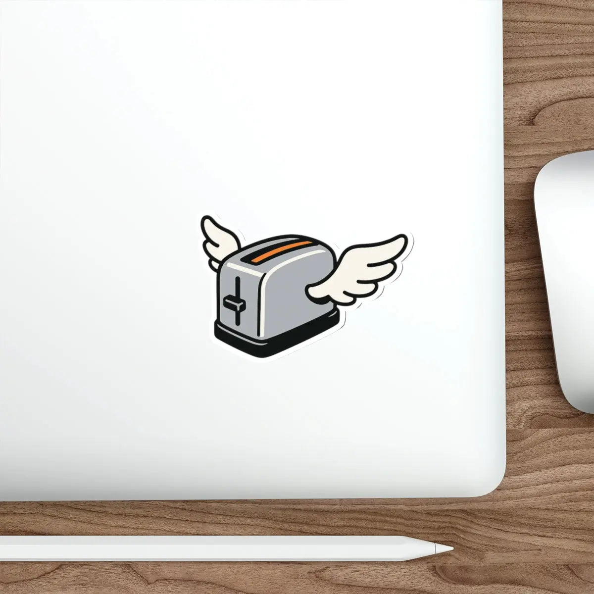 Flying Toaster Die-Cut Sticker Printify