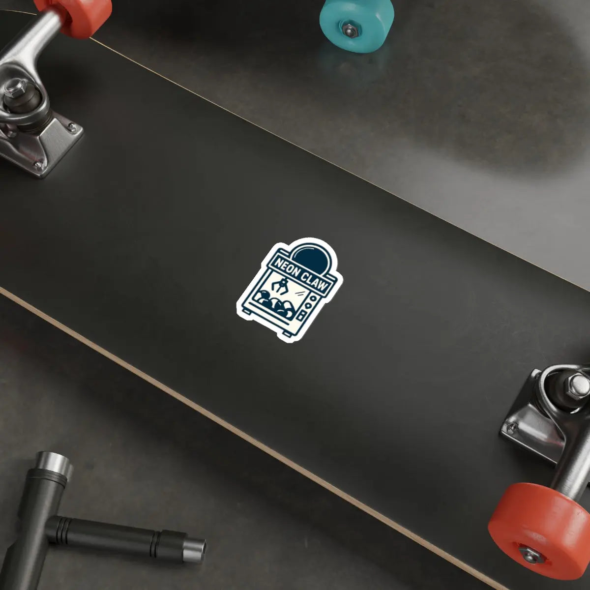 Neon Claw Arcade Game Die-Cut Sticker Printify