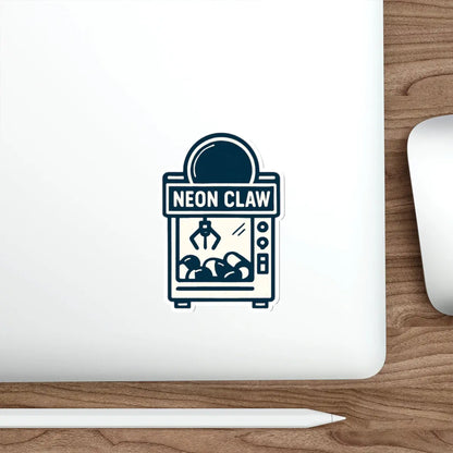 Neon Claw Arcade Game Die-Cut Sticker Printify