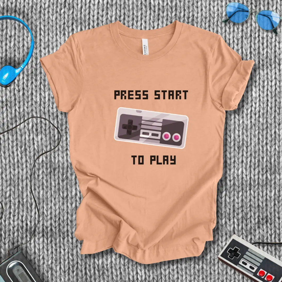 Press Start to Play Gaming T-Shirt Bella+Canvas