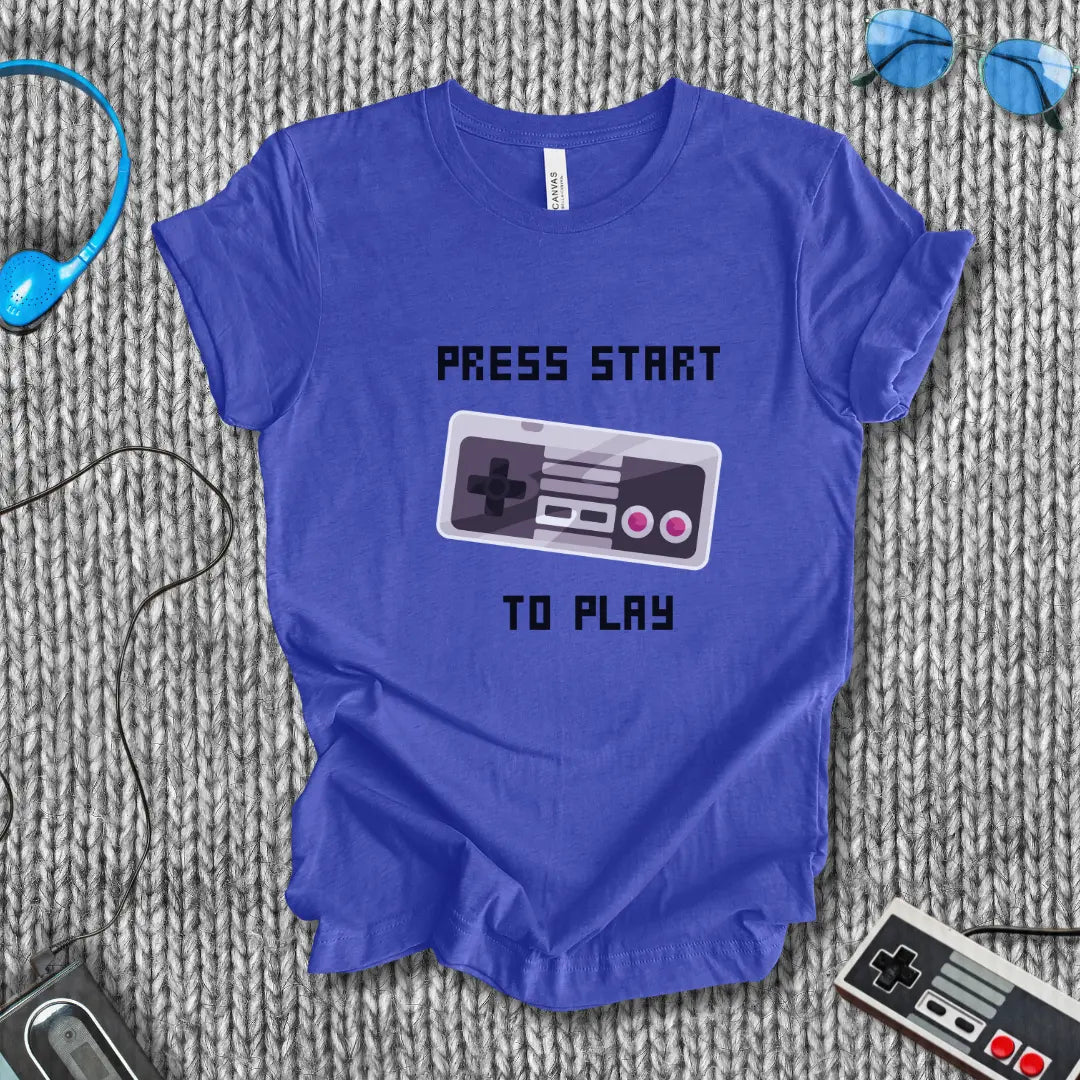 Press Start to Play Gaming T-Shirt Bella+Canvas