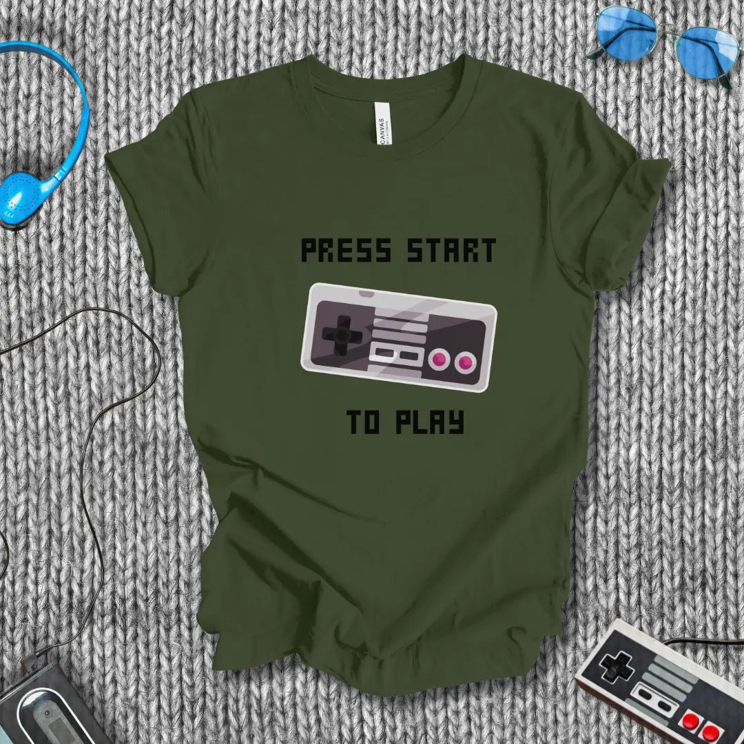 Press Start to Play Gaming T-Shirt Bella+Canvas