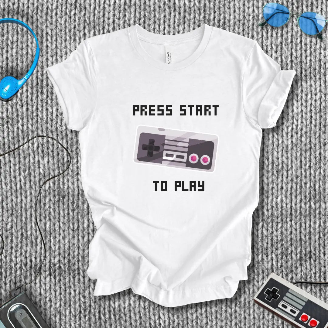 Press Start to Play Gaming T-Shirt Bella+Canvas