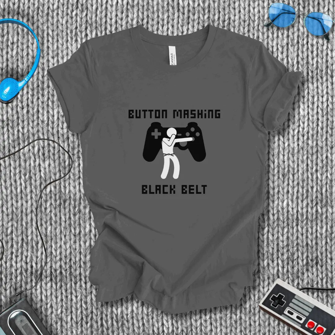 Button Mashing Black Belt T-Shirt