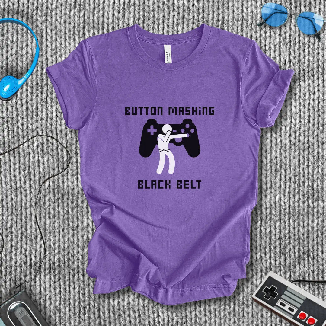 Button Mashing Black Belt T-Shirt
