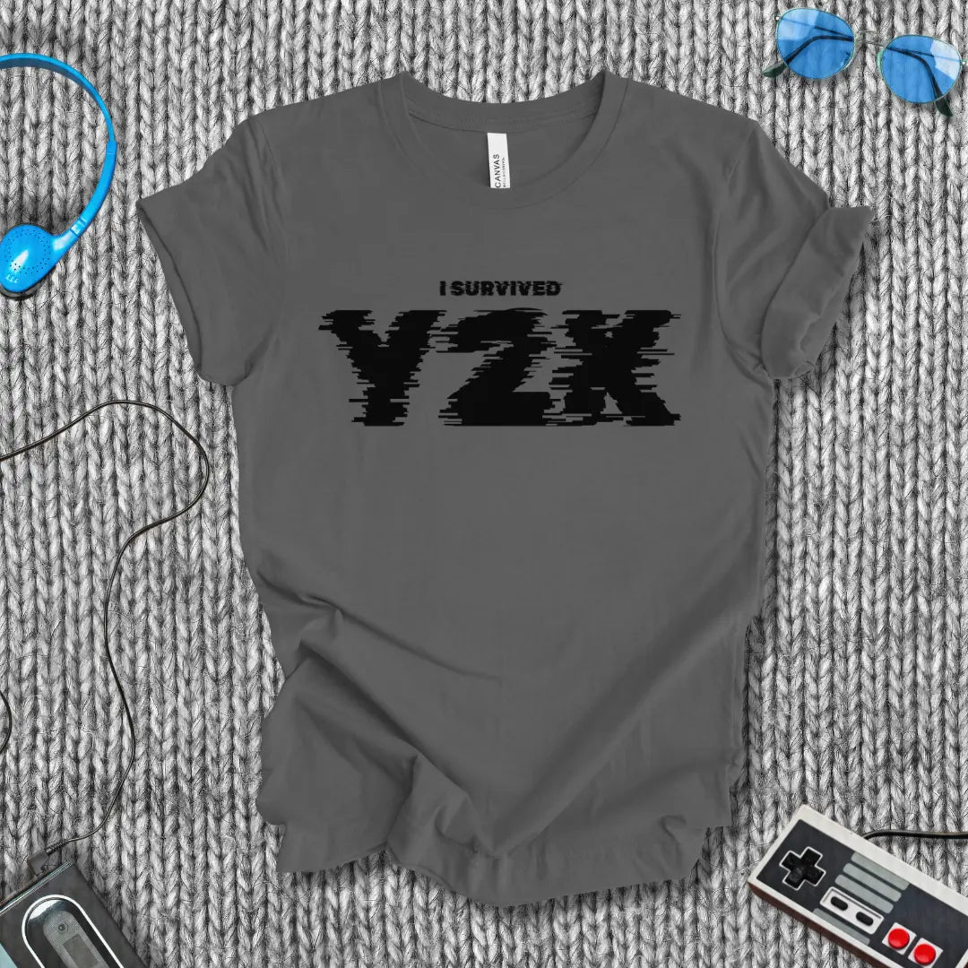 I Survived Y2K Glitch T-Shirt Bella+Canvas