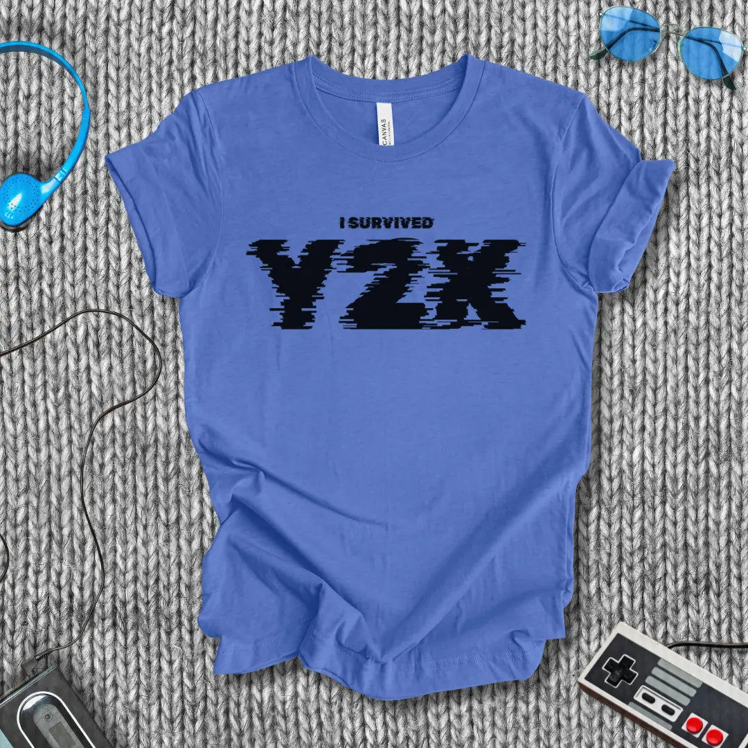 I Survived Y2K Glitch T-Shirt Bella+Canvas