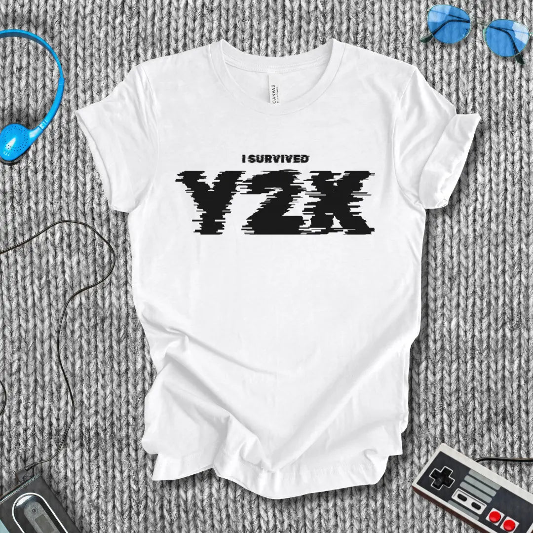 I Survived Y2K Glitch T-Shirt Bella+Canvas