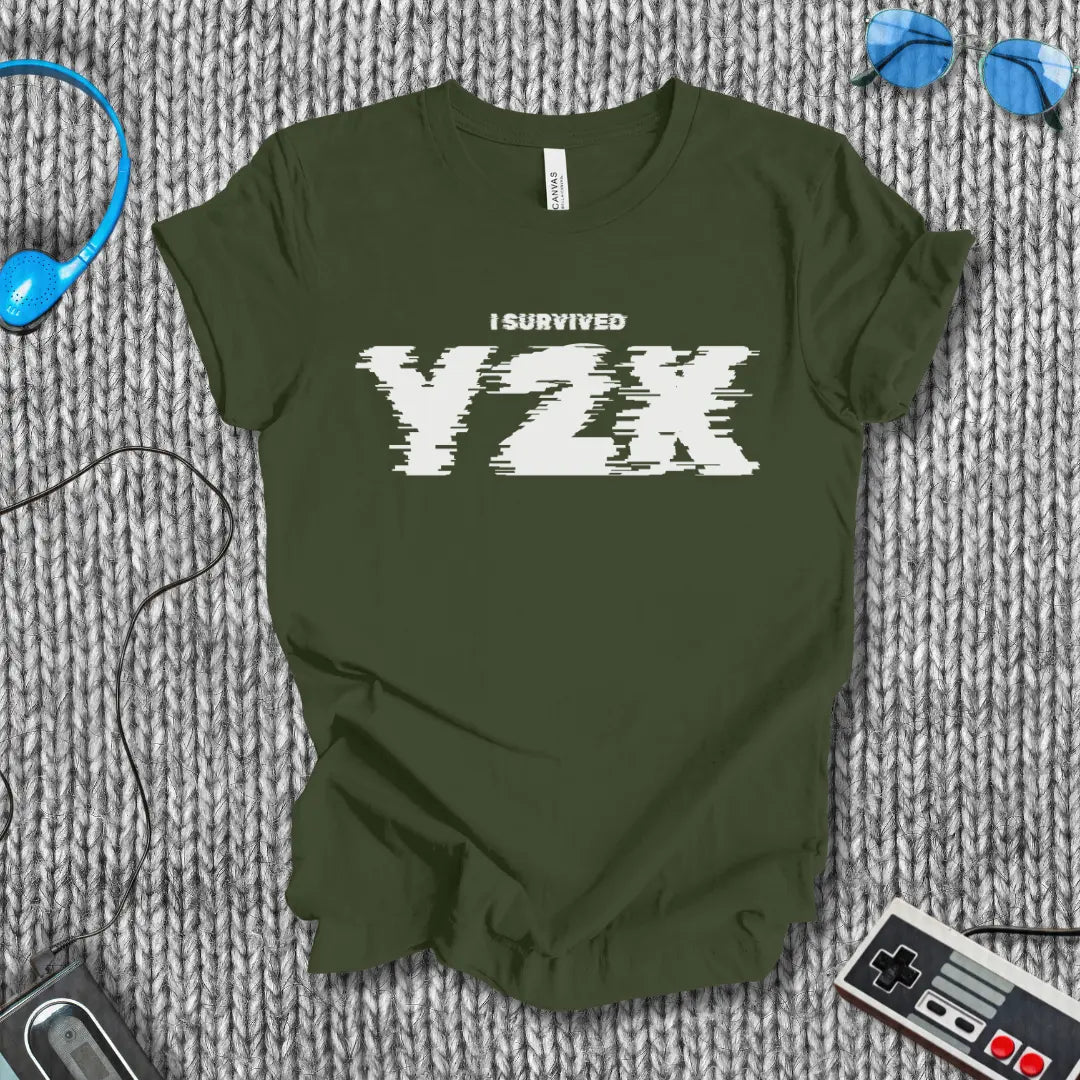 I Survived Y2K Glitch T-Shirt Bella+Canvas