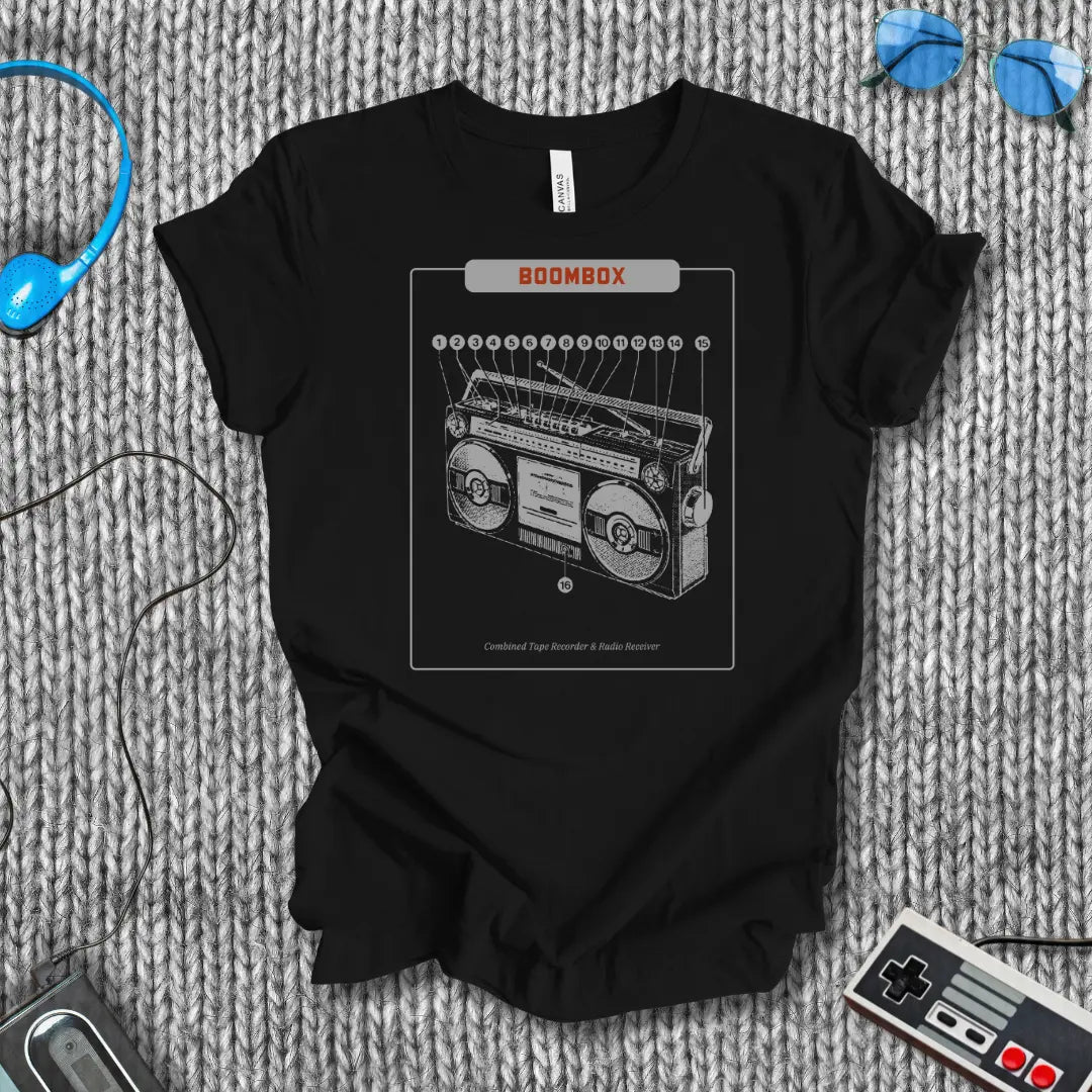Boombox Schematics T-Shirt Printify