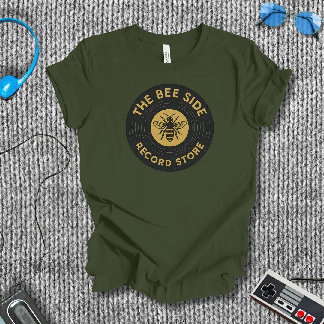 The Bee Side Record Store T-Shirt Bella+Canvas