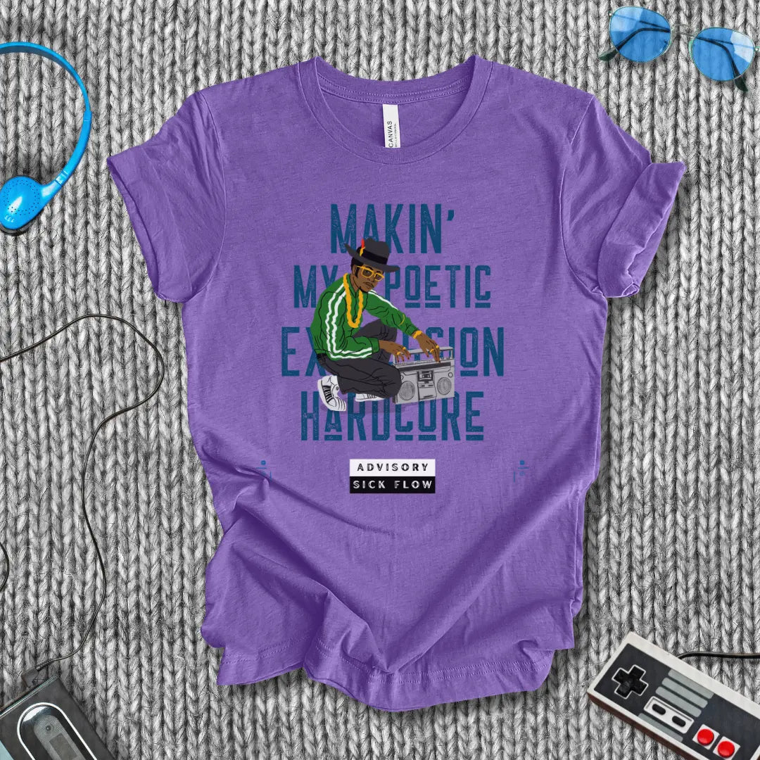 Makin’ My Poetic Expression Hardcore Boombox T-Shirt Printify