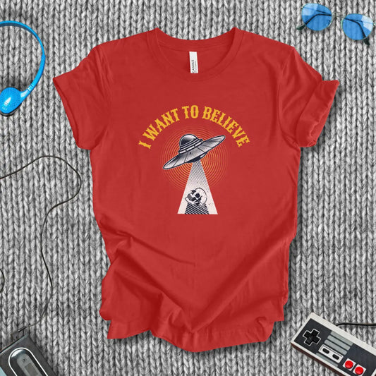 I Want to Believe UFO Skull T-Shirt Printify