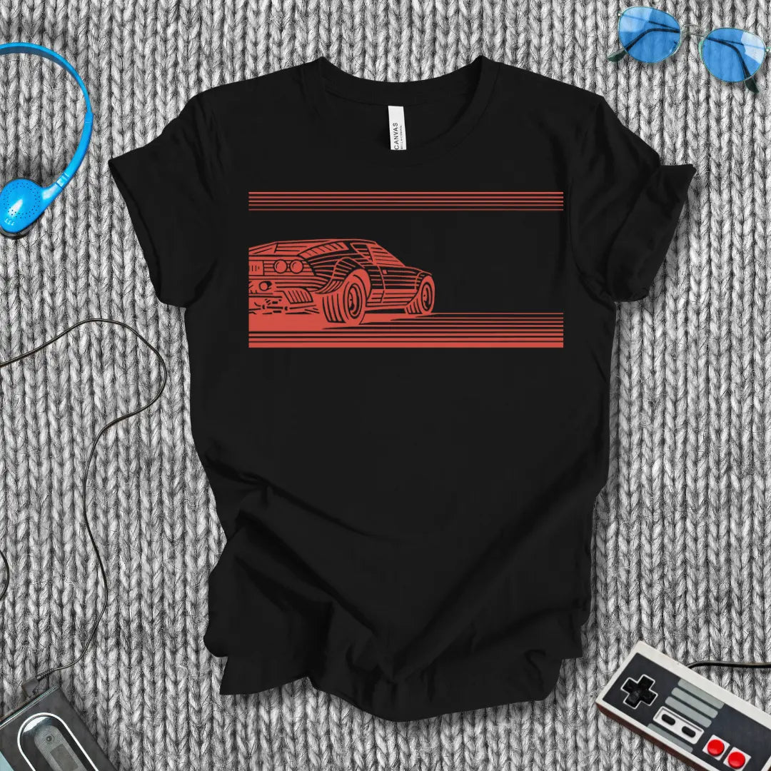 Retro Supercar Linework T-Shirt Printify