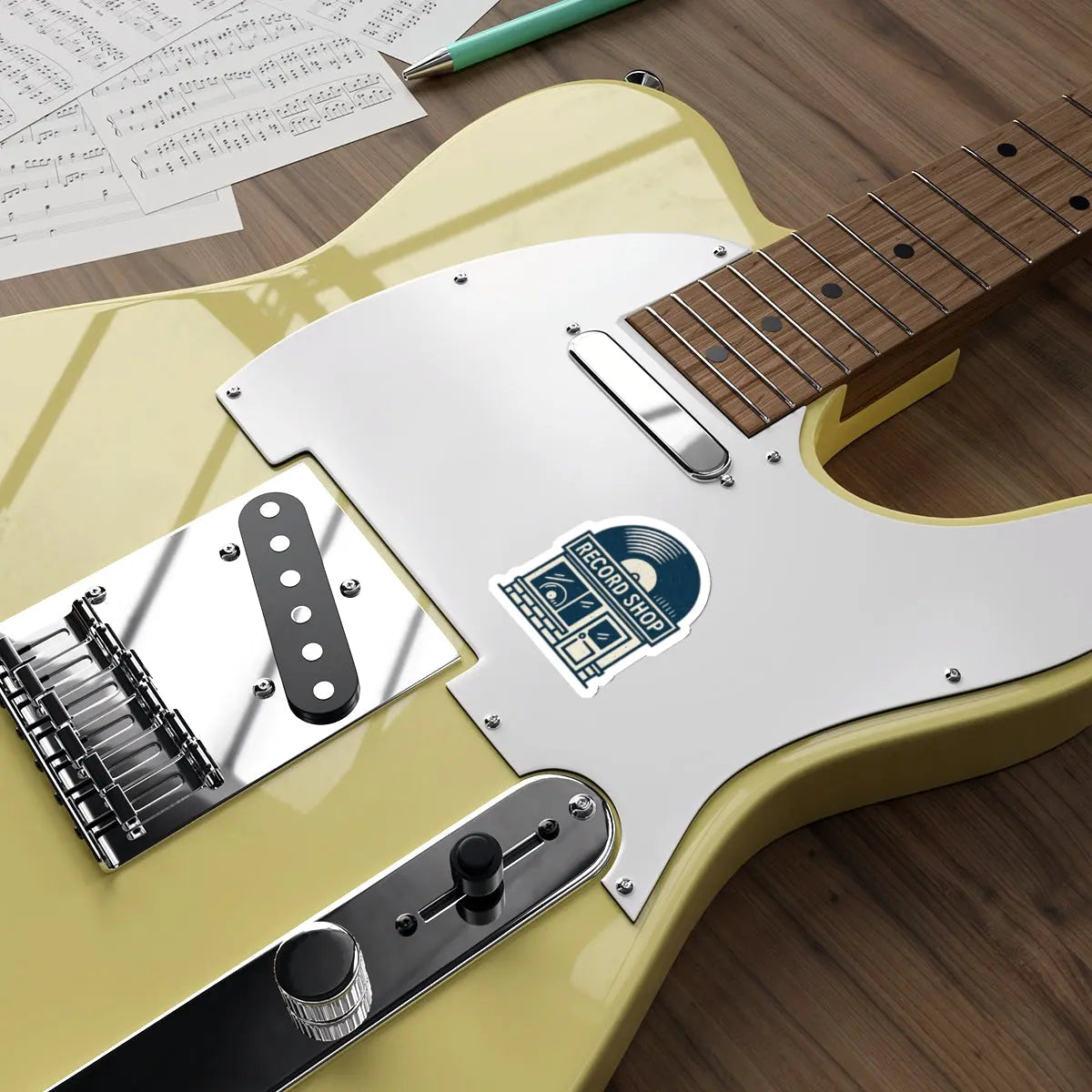 Record Store Die-Cut Sticker Printify