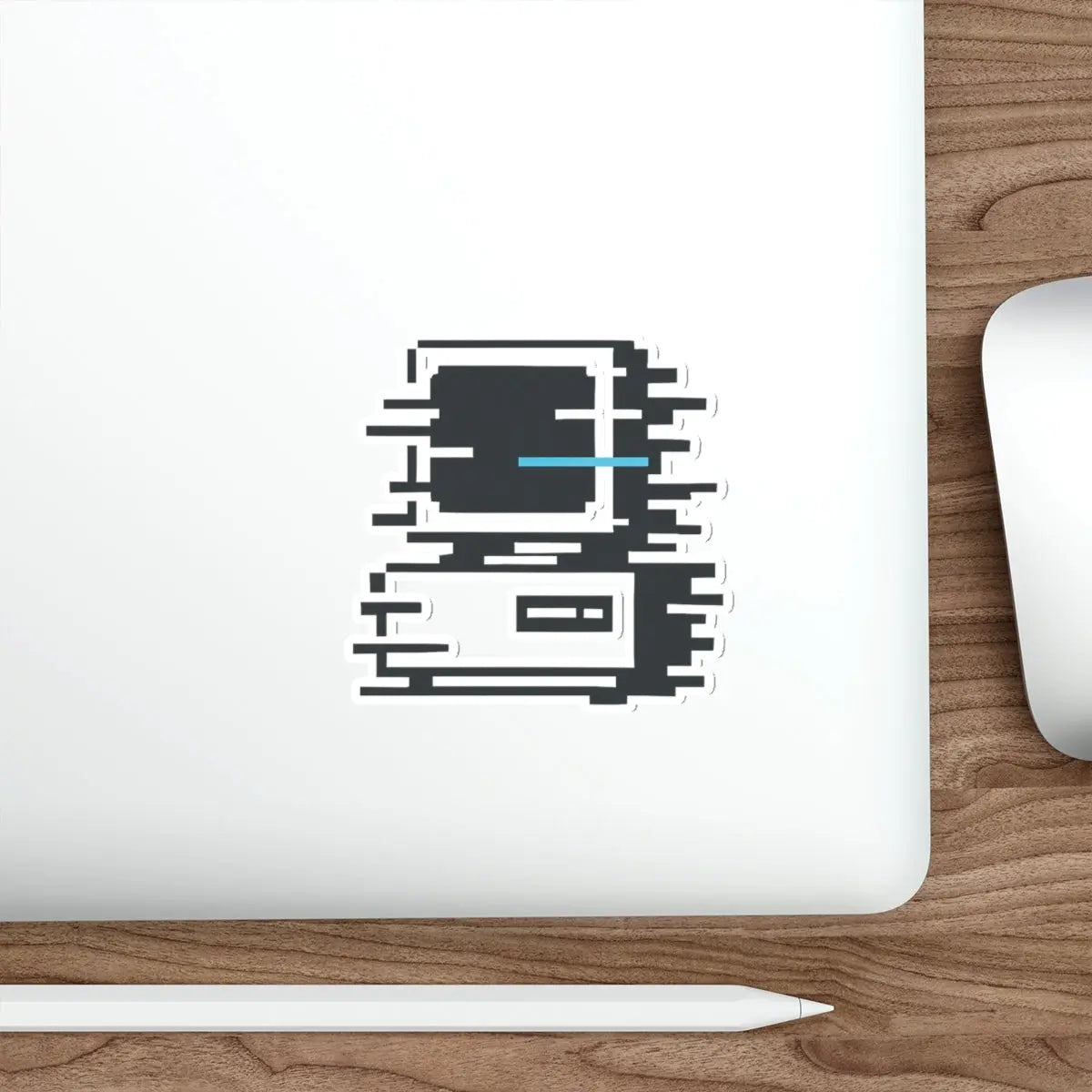 Glitchy PC Die-Cut Sticker Printify