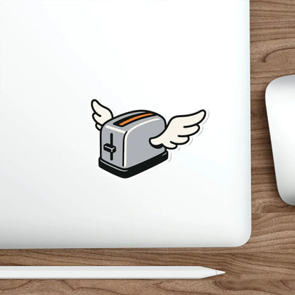 Flying Toaster Die-Cut Sticker Printify