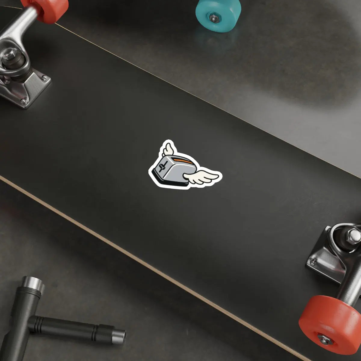 Flying Toaster Die-Cut Sticker Printify