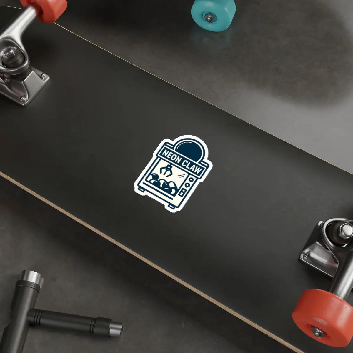 Neon Claw Arcade Game Die-Cut Sticker Printify