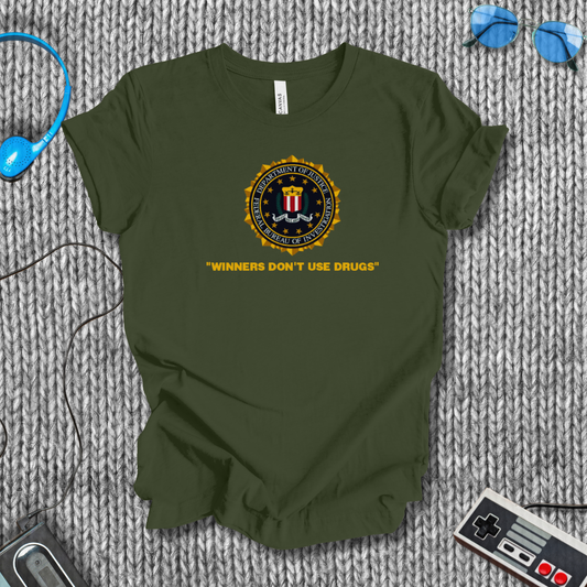 Winners Don’t Use Drugs – Retro FBI Arcade Gaming T-Shirt
