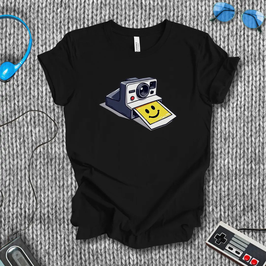 Smile Polaroid Camera T-Shirt Bella+Canvas