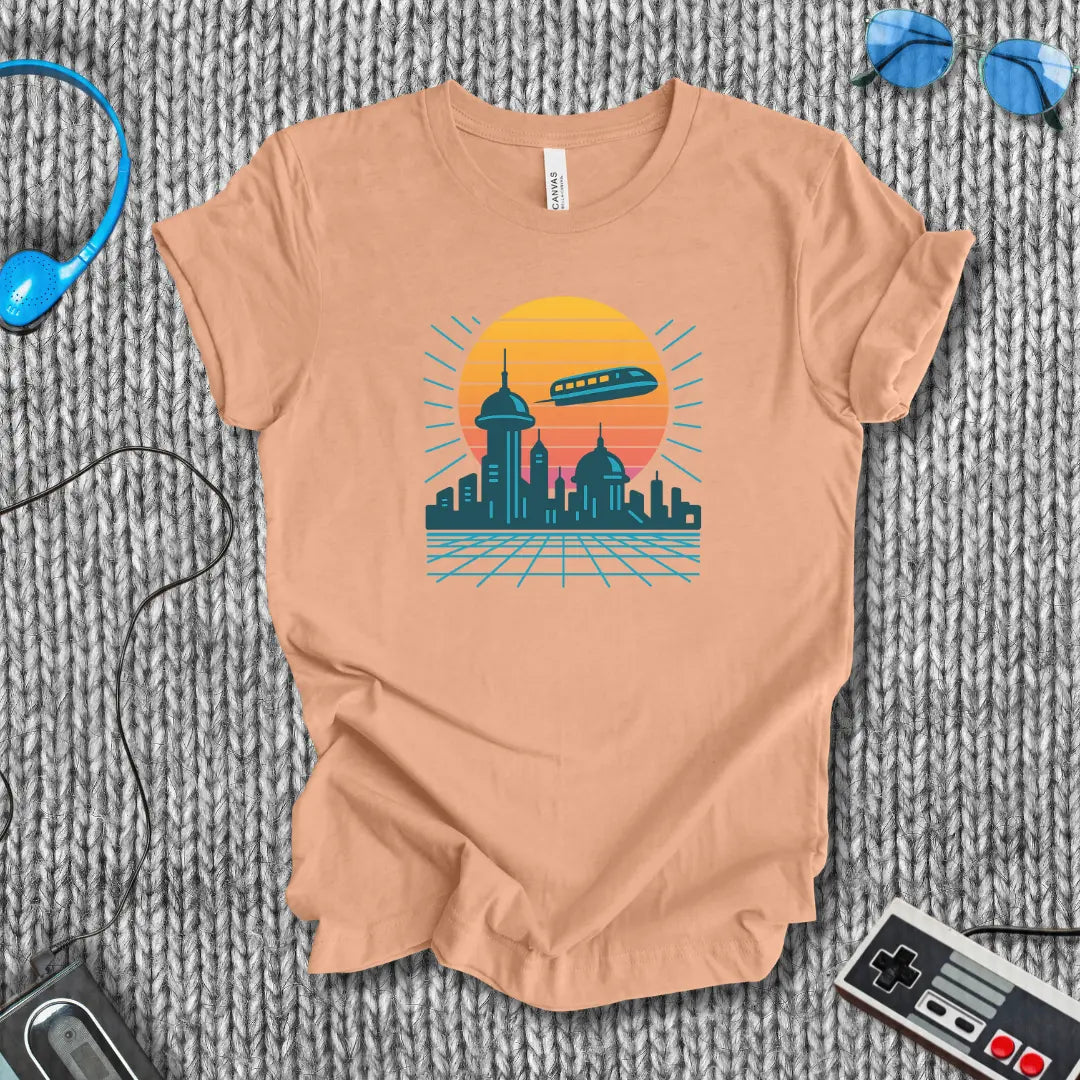 Skyline Circuit: Retro-Futurist T-Shirt Bella+Canvas