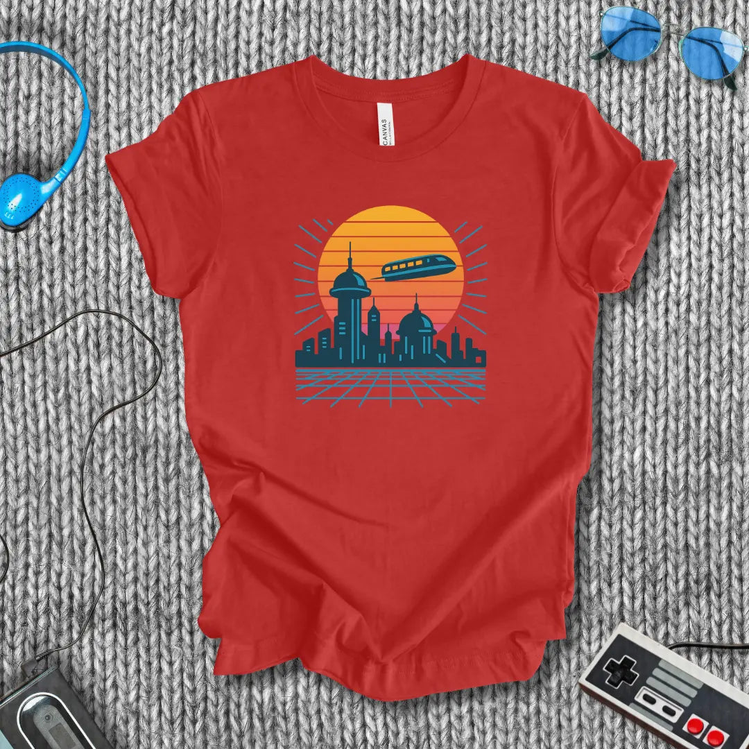 Skyline Circuit: Retro-Futurist T-Shirt Bella+Canvas