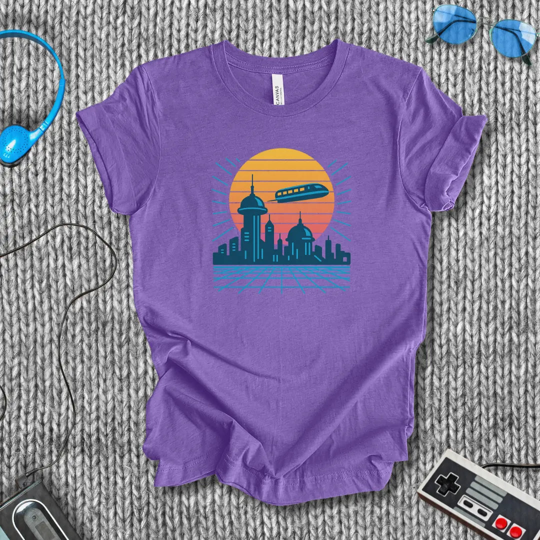 Skyline Circuit: Retro-Futurist T-Shirt Bella+Canvas
