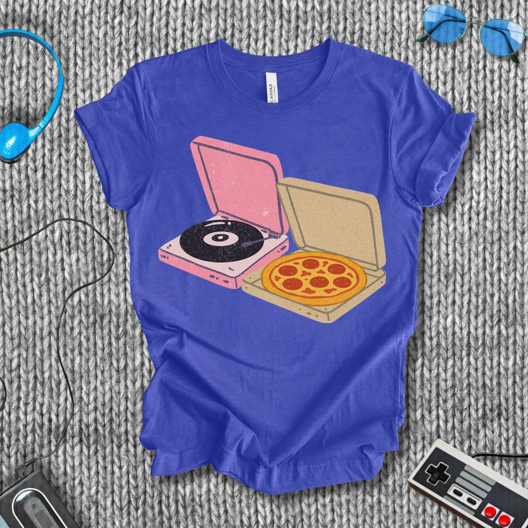 Friday Night Plans Pizza and Vinyl T-Shirt Bella+Canvas