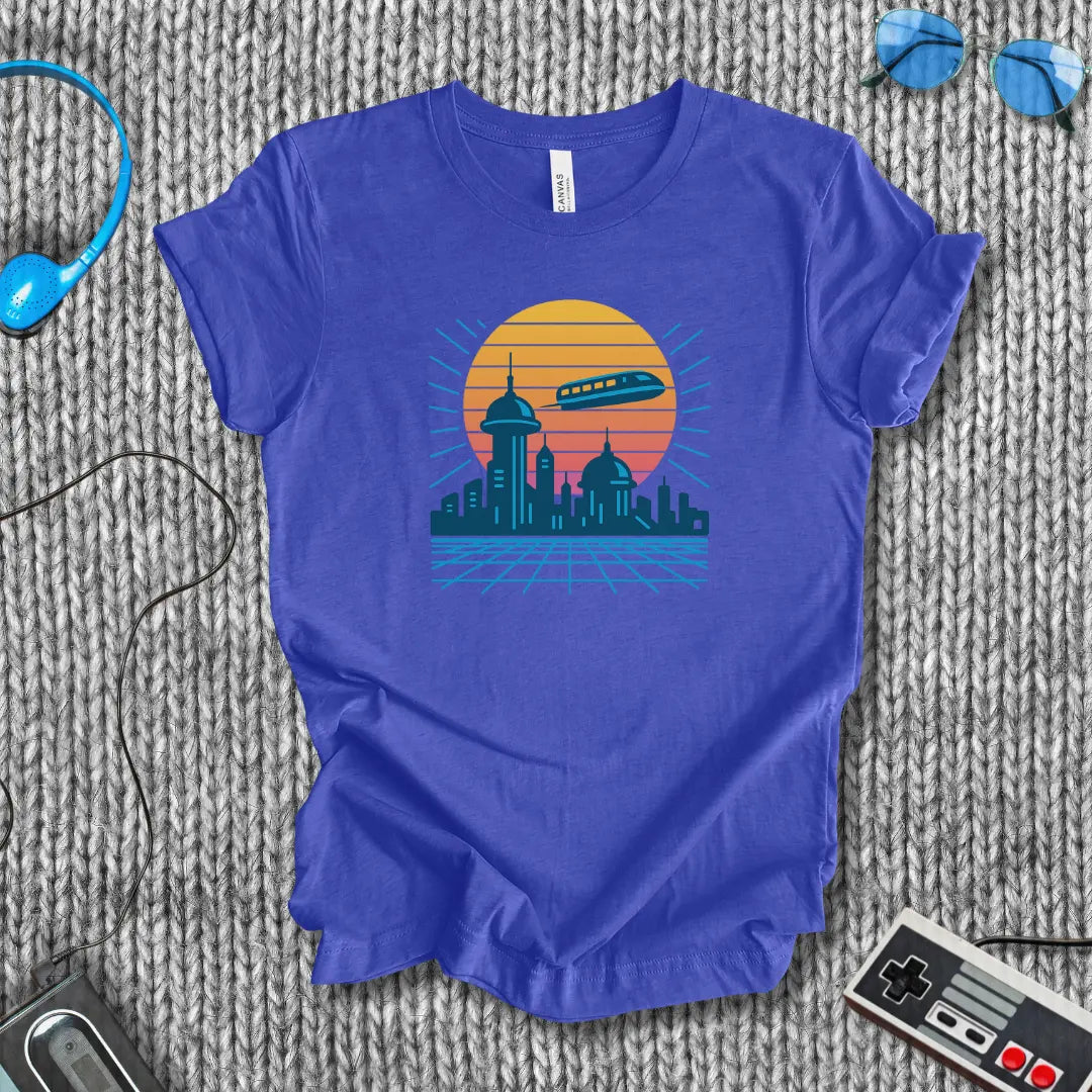 Skyline Circuit: Retro-Futurist T-Shirt Bella+Canvas