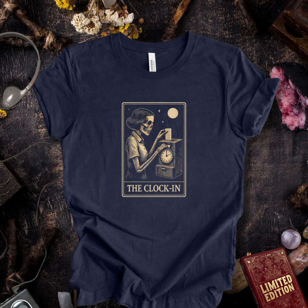 Tarot: The Clock-In – Skeleton Tarot Tee Bella+Canvas