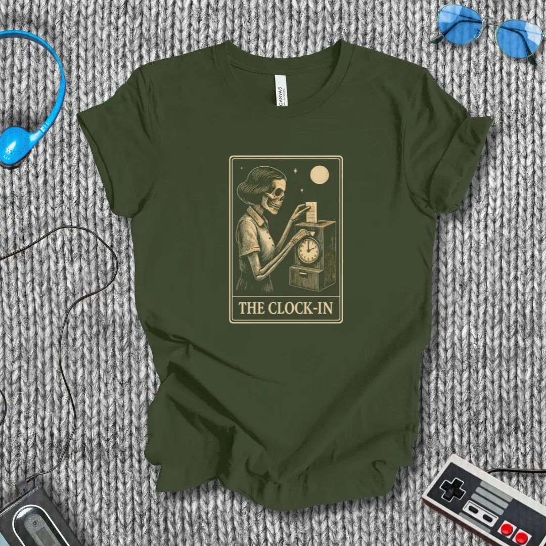 Tarot: The Clock-In – Skeleton Tarot Tee Bella+Canvas